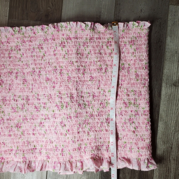Expand-A-Band Binder Strapless Floral Pink Smocked Bandeau Women's Size XL EUC - Picture 11 of 16